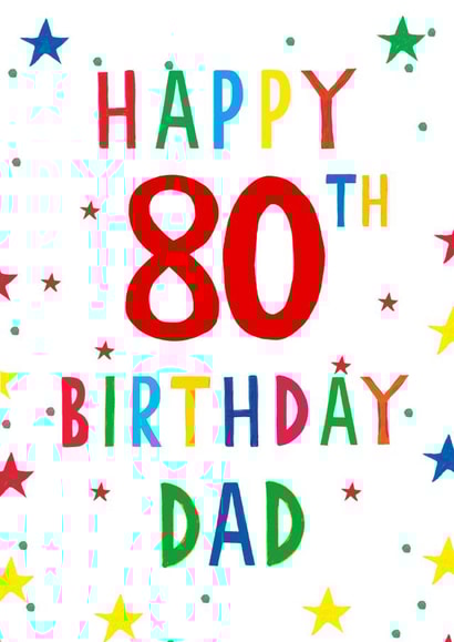 Happy 80th Birthday - For Dad - Stars created by Earlybird