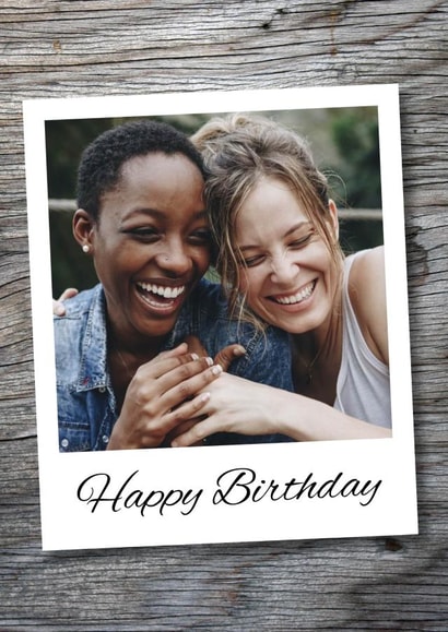 polaroid wood Birthday Personalised Photo Card 22011 created by Blind Faith
