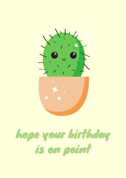 Hope Your Birthday is on Point Cute Cactus Card created by Jam On Toast