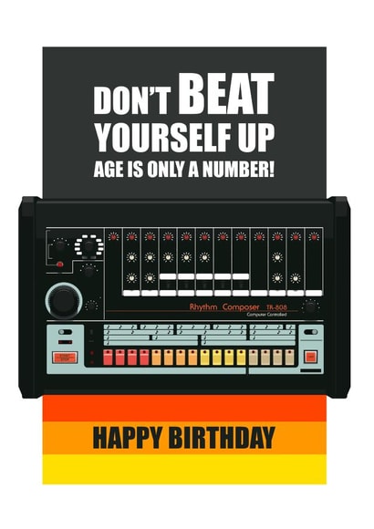TR808 AGE IS ONLY A NUMBER! Birthday card. created by RetroMotion Artwork