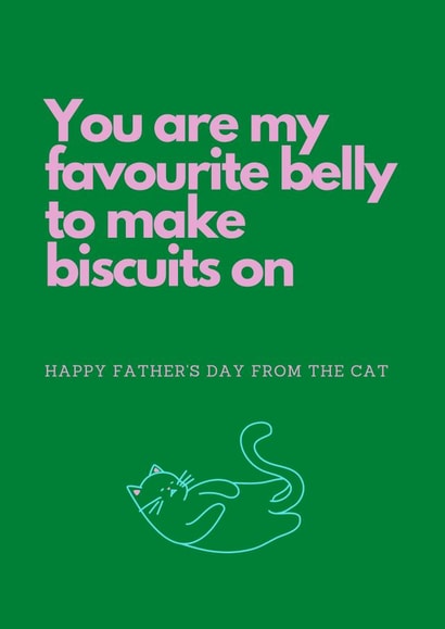 cat dad father's day card - belly biscuits  created by blue's muse