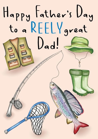 Cute classic fishing sport Father's Day Card created by Amy Florence Design