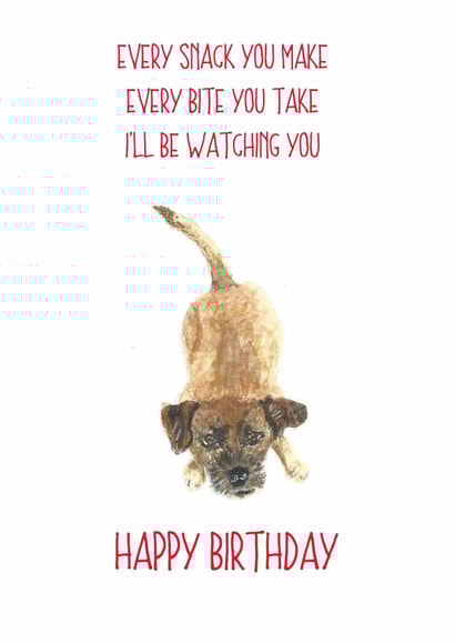 Happy Birthday from the Border Terrier created by Sarah Maddox