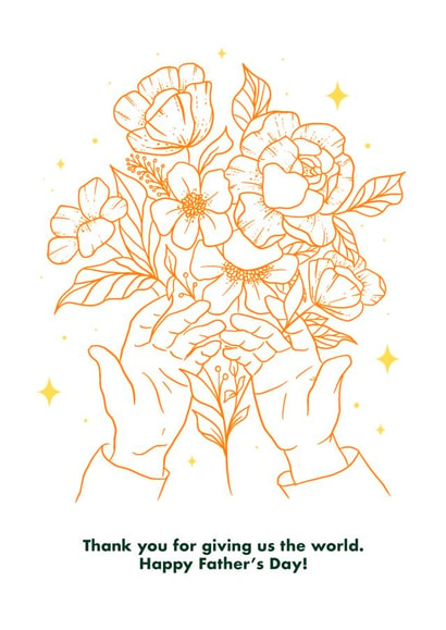 Thank you for giving us the world. Happy Father's Day created by Leah Chong - Leah Design