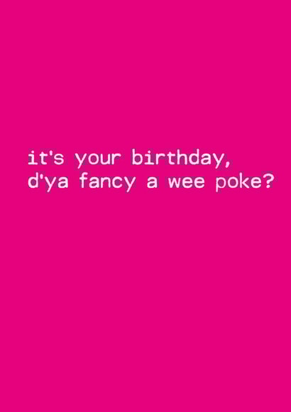 Fancy a Wee Poke birthday card created by Harley Moon Designs