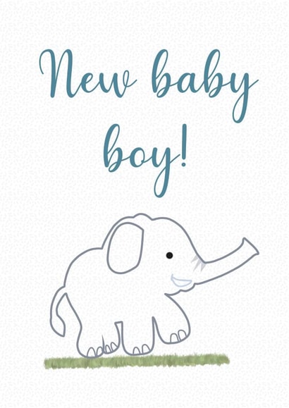 New baby boy elephant card created by Jazmyn Young