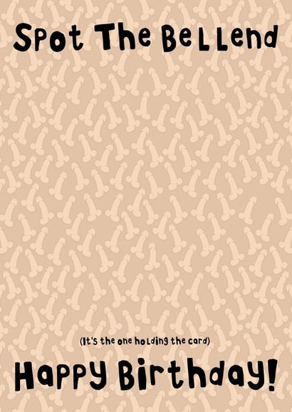 Rude Birthday Card - Spot The Bellend created by Pink Peach Cards