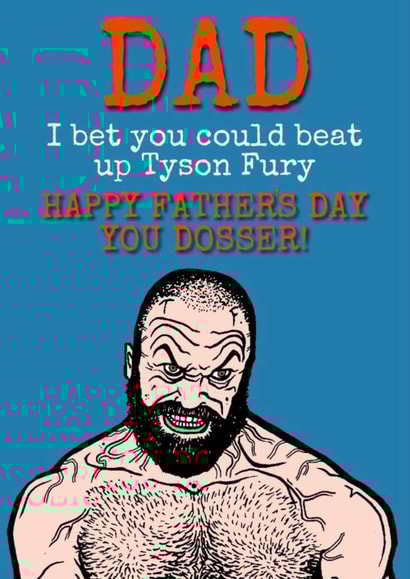 Tyson Fury Boxing Father's Day Card created by Gibbo The Doodler