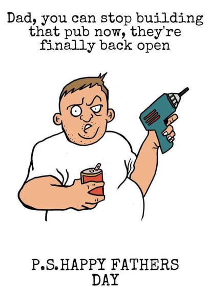 Stop Building That Pub DIY Father's Day Card 1000 created by Gibbo The Doodler