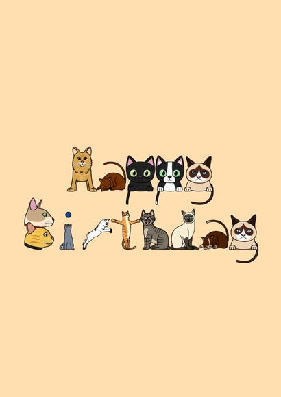 Cat Birthday card created by @hairheadsart