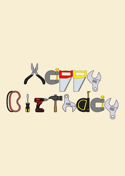 Toolbox Birthday card created by @hairheadsart