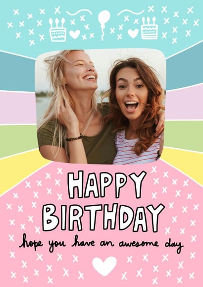 Photo card Birthday colourful card created by Angela Chick