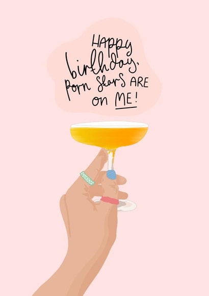 Pornstar Martini birthday card created by Lucy Hunt