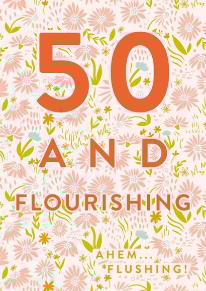 50th Birthday Menopause joke card created by Envy Row