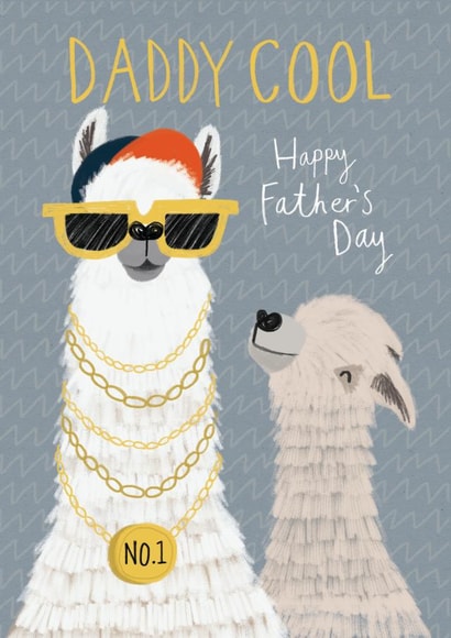 Cute Alpaca Fathers Day Card - Dad - Daddy Cool created by Kelsey  Collings 