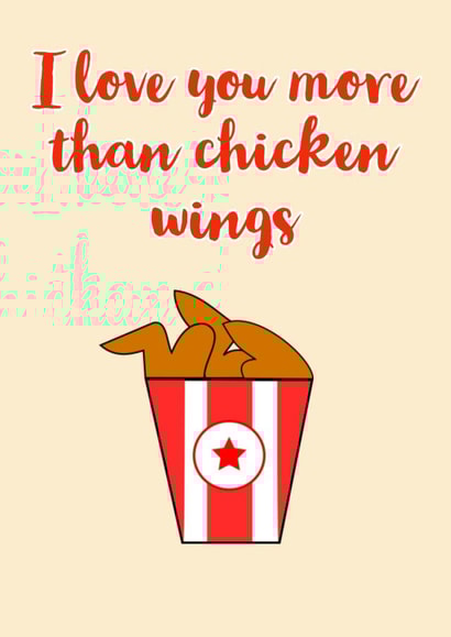 Chicken Wings Love Card created by @RoseDesignCards