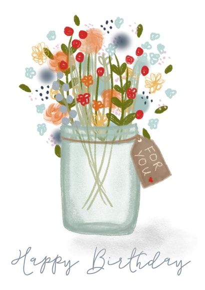 Happy birthday flower jar created by Kathrin Legg