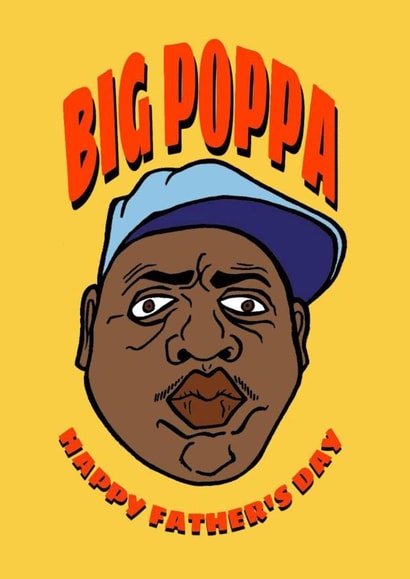 Biggie Rapper Father's Day Card created by Gibbo The Doodler