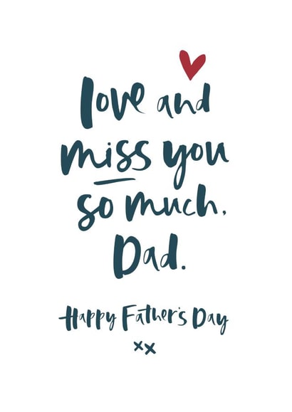 Love and Miss You Father's Day Card created by Too Wordy