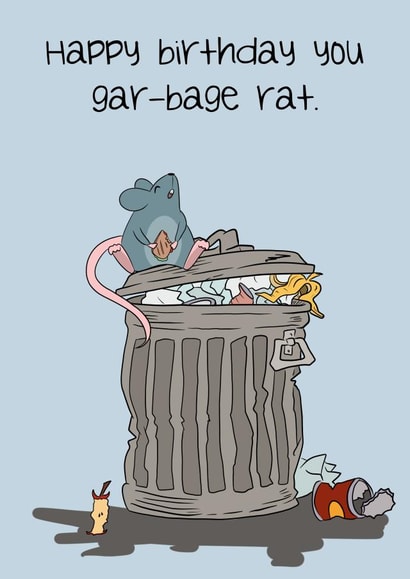 Garbage rat birthday card  created by GeorgiaPeach