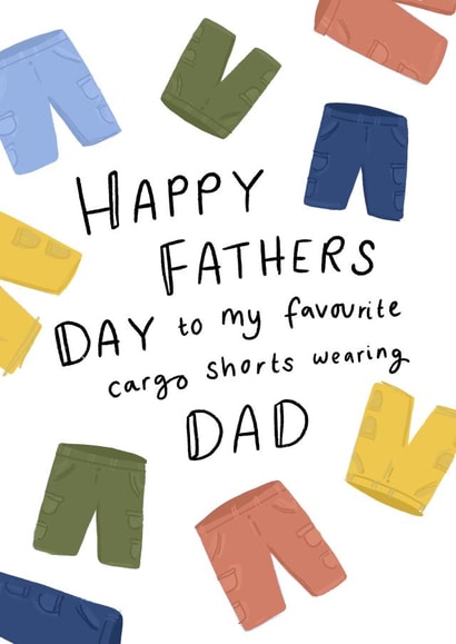 Cargo Shorts Father’s Day Card created by Leah Alefounder Illustrations