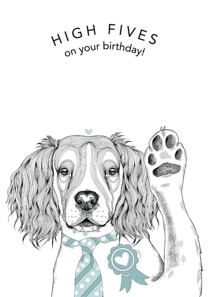 High Fives on your birthday created by Dotty Dog Art