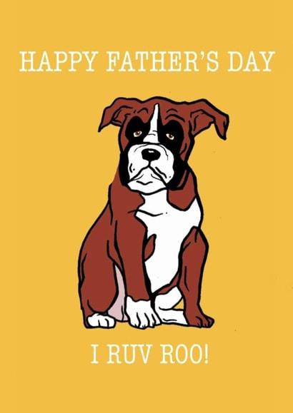 Boxer Father's Day Card created by Gibbo The Doodler