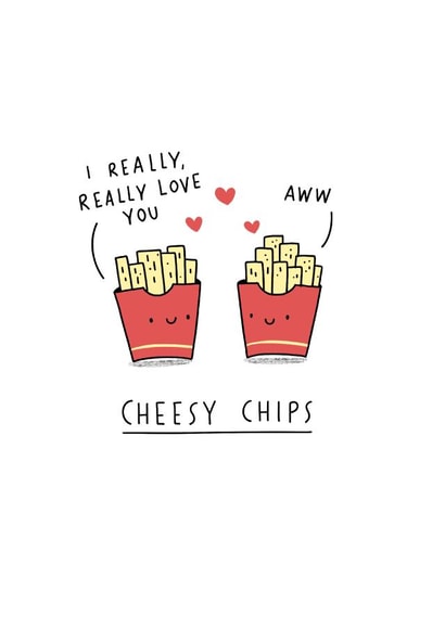Cheesy Chips Love card created by Conor Rawson