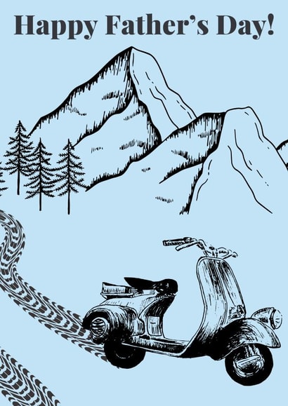 Happy Father’s Day Vespa classic card created by Fran Caines