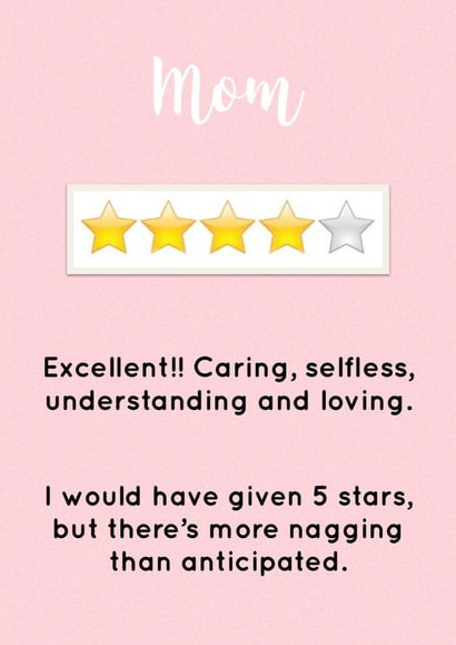 4 Star Mom Rating Card created by Creative Creator