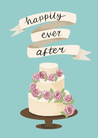 Happily Ever After - Wedding day cake card created by Silky Rose Design