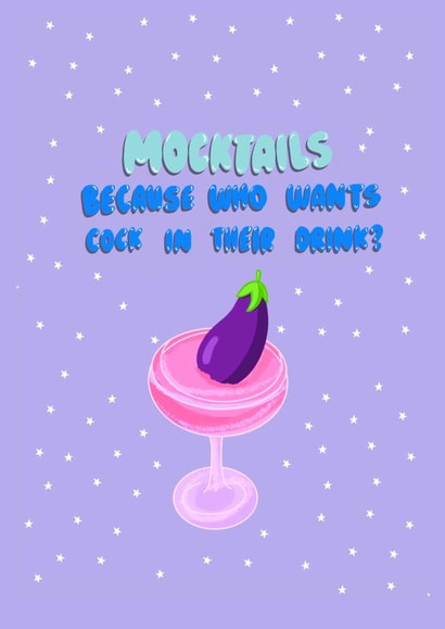 Mocktails Funny Sober Card created by Sober Girl Society