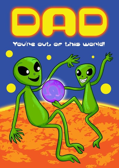 Dad You're Out of This World! fathers day card created by Grace Mutton