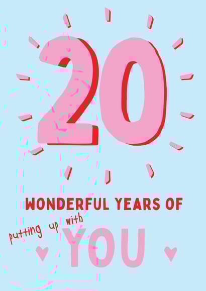 20 Wonderful Years Of Putting Up With You - Anniversary Card created by @Laura Lonsdale Designs