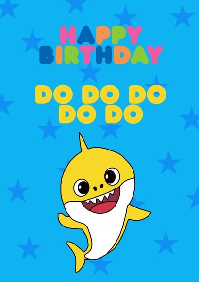 Cute Birthday Card - Shark Song - Shark created by LJ Designs
