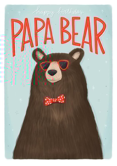 Papa bear birthday card created by Claire Lefevre