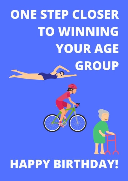 Female Age Group Triathlete Birthday Card created by Mad Funny