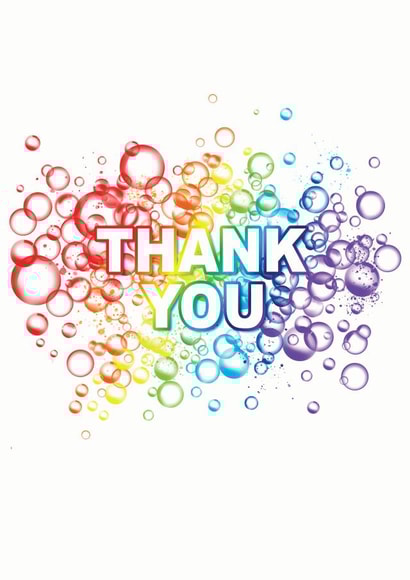 Bubbly Rainbow Thank You card created by @jpcreative_designs
