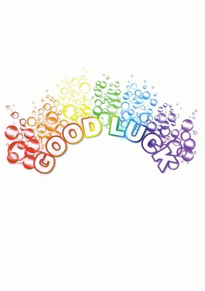 Bubbly Rainbow Good Luck card created by @jpcreative_designs