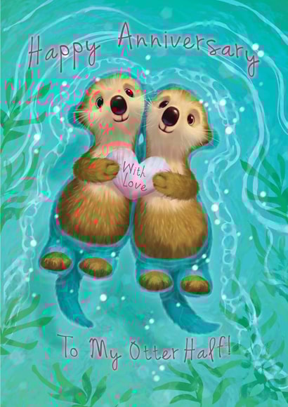 Otters Otterly In Love created by PipWilsonArt