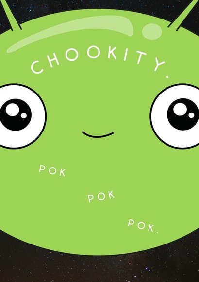 Chookity Pok Mooncake Final Space greetings card created by @punbelievable
