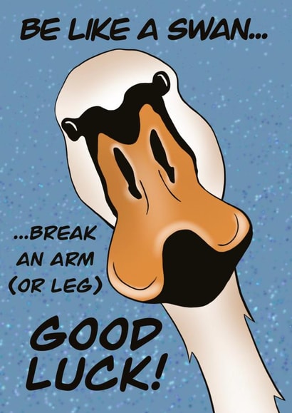 Be like a swan good luck card created by Jen Smit