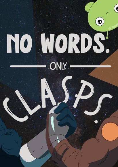 No words only clasps Final Space greetings card created by @punbelievable