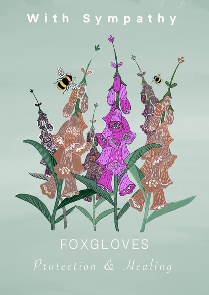 Floral foxglove with sympathy card created by Phoebe