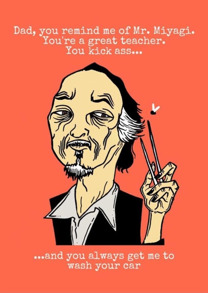 Mr Miyagi Karate Kid Father's Day Card created by Gibbo The Doodler