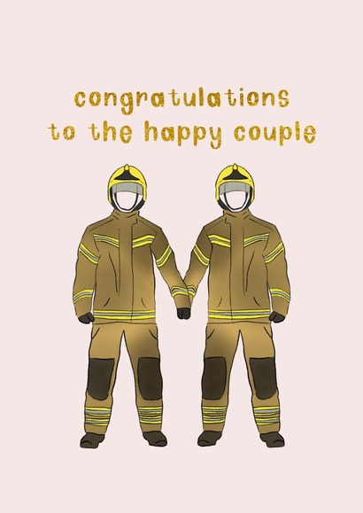 One hot wedding - Firefighters congratulations card created by Daisie