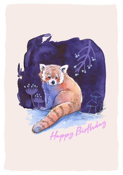Classic Birthday Card - Fox - Arty - Watercolour created by Quiet Forest Illustration