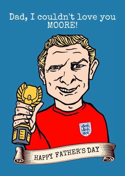 Bobby Moore Football Father's Day Card created by Gibbo The Doodler