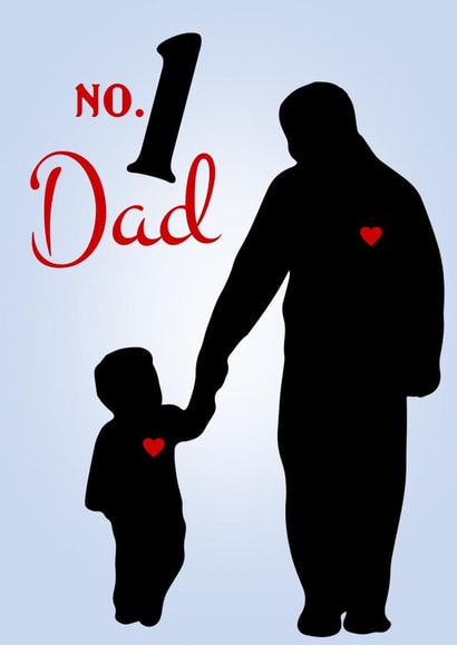 Number 1 Dad fathers day card created by IBERE APPAREL