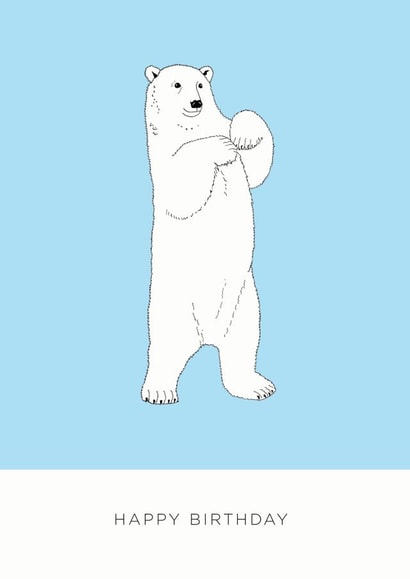 Cute Birthday Card - Polar Bear - Paws created by Bird